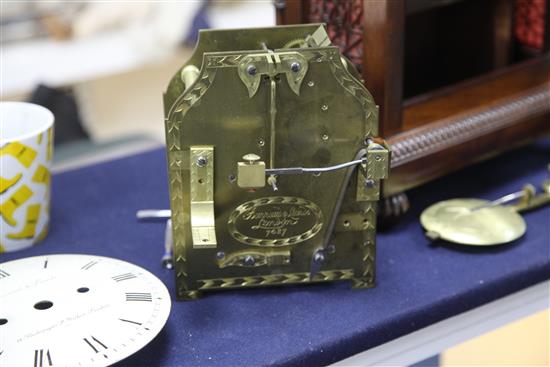 A 19th century rosewood bracket clock, Barraud & Laud, 14 Bishopsgate, height 21.5in.